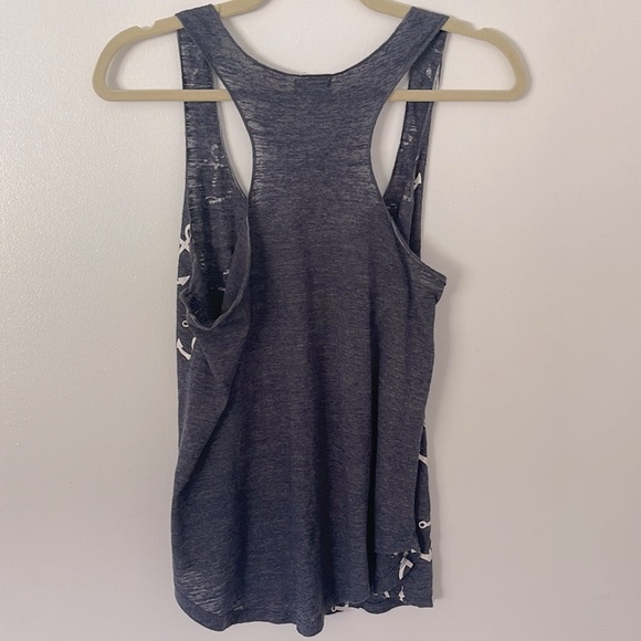 EYESHADOW | Women’s Anchor Print Navy and White Racerback Tank Top Size Large - Picture 2 of 4